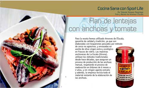 La revista Sport Life publica una receta con Anxoves de l´Escala