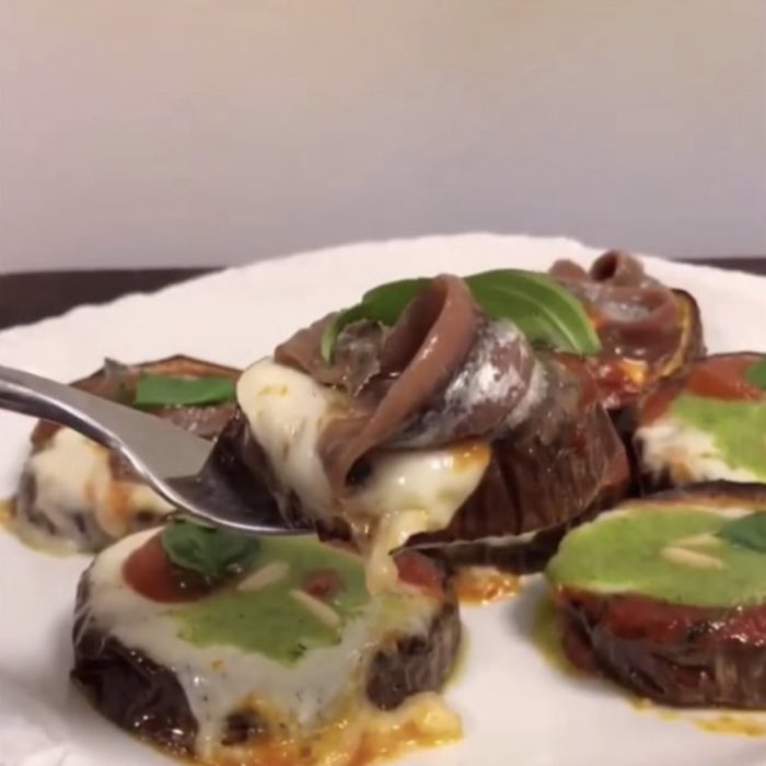 Mini pizzas d’albergínia